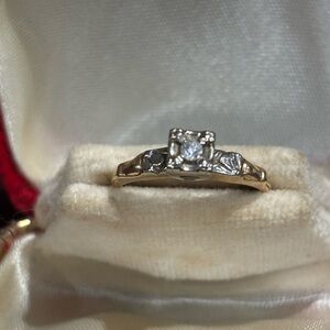 Art deco 14k and diamond ring